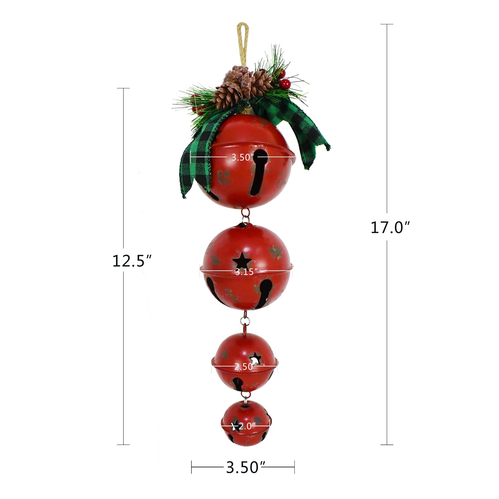 Amazon.com: Morning View Christmas Bells Decorations Large Red